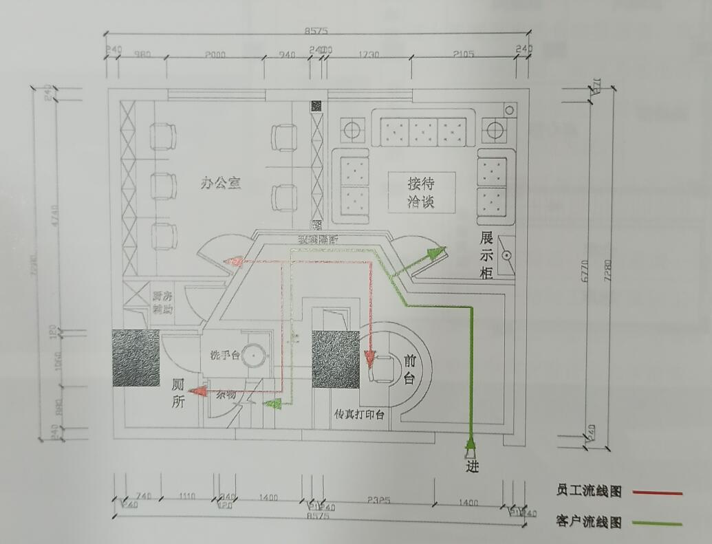 長沙辦公室裝修本土軍工品質口碑品牌的湖南卓昊裝飾詳細介紹商業空間裝修設計中餐飲空間流線組織及設計定位知識經驗手繪草圖