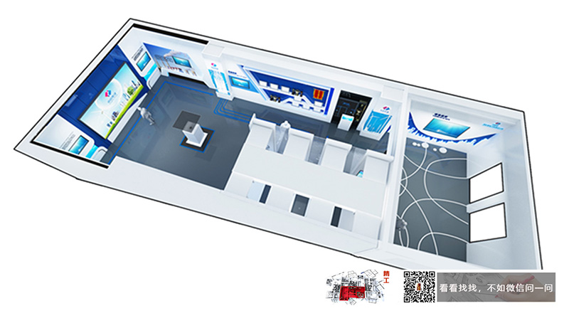 中國電建電力企業主題展廳裝修模型圖