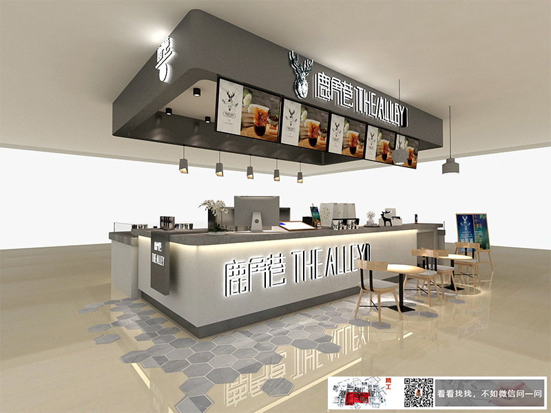 奶茶店裝修設計效果圖2