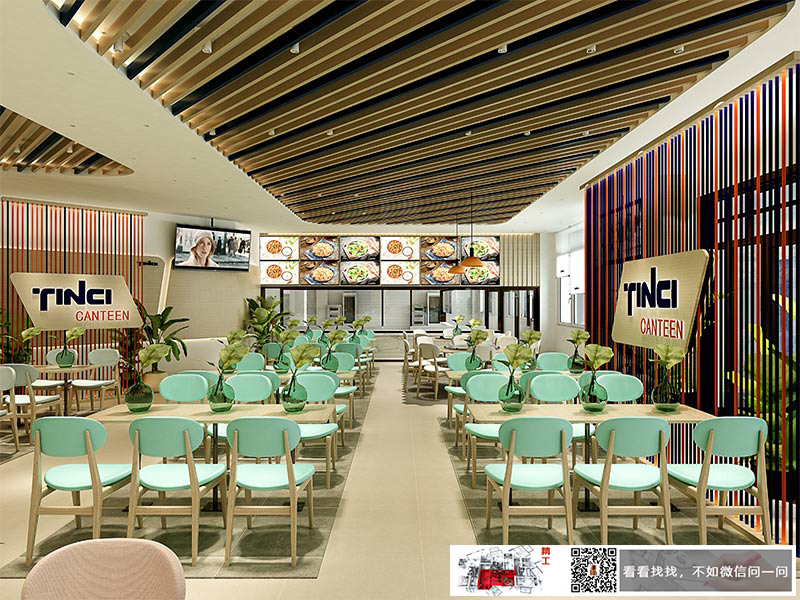 員工食堂餐廳裝修設(shè)計(jì)效果2