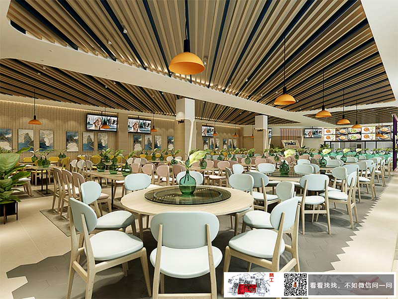 員工食堂餐廳裝修設(shè)計(jì)效果3
