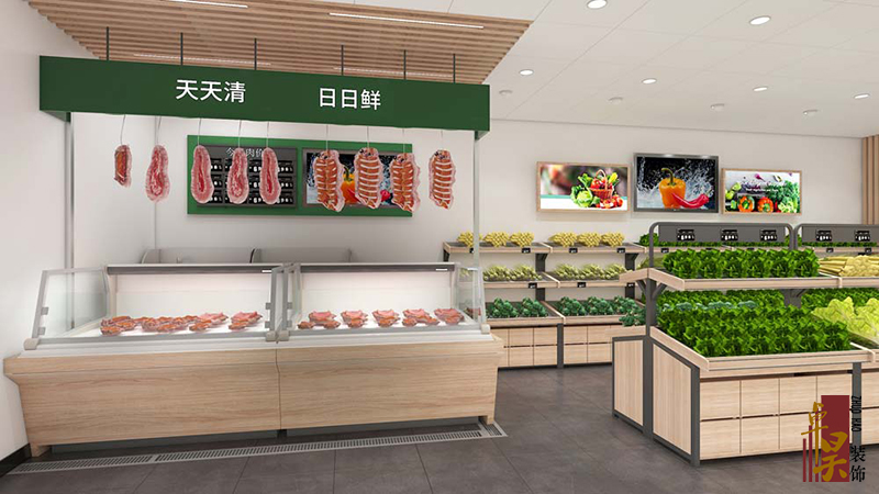 蔬果生鮮店裝修設計效果冷凍區