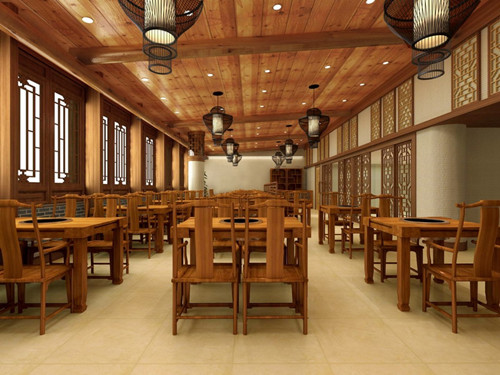 長沙餐飲門店裝修公司紅商橋餐館案例效果圖